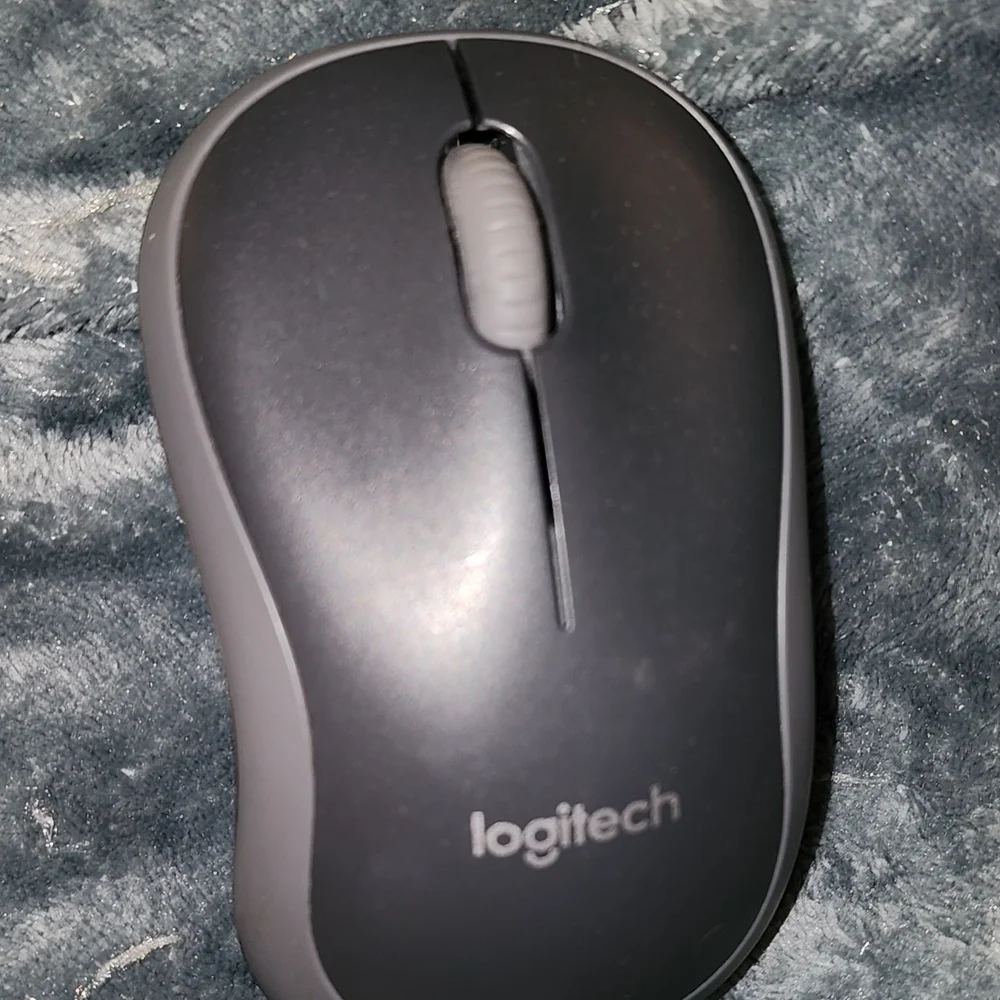 Logitech M185 Wireless Mouse.  Dark Gray and Light Gray